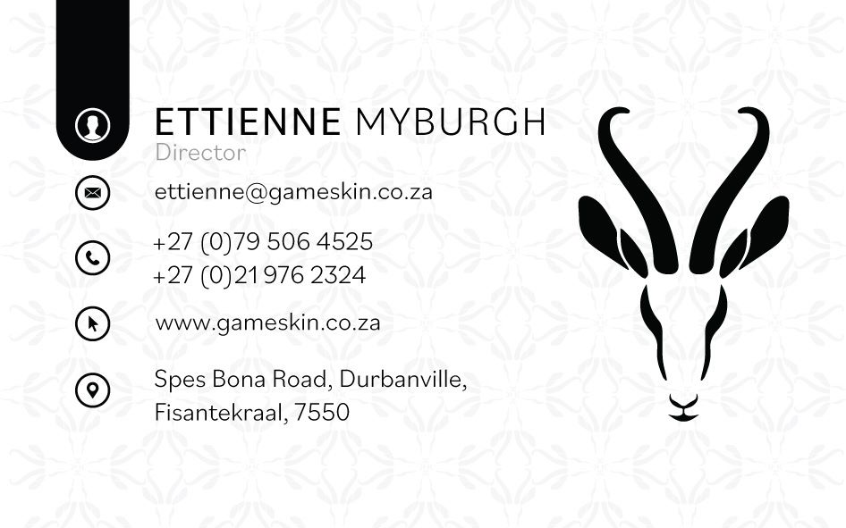 Cape Game Skin Tannery Ettienne Card